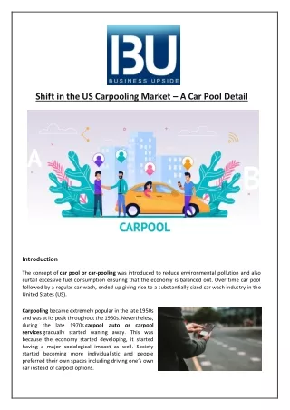 shift in the us carpooling market a car pool