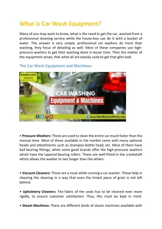 what is car wash equipment