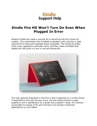How To Fix Kindle Fire HD Wont Turn On Error - Kindle Support Help