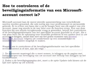 hoe te controleren of de beveiligingsinformatie van een microsoft account correct is