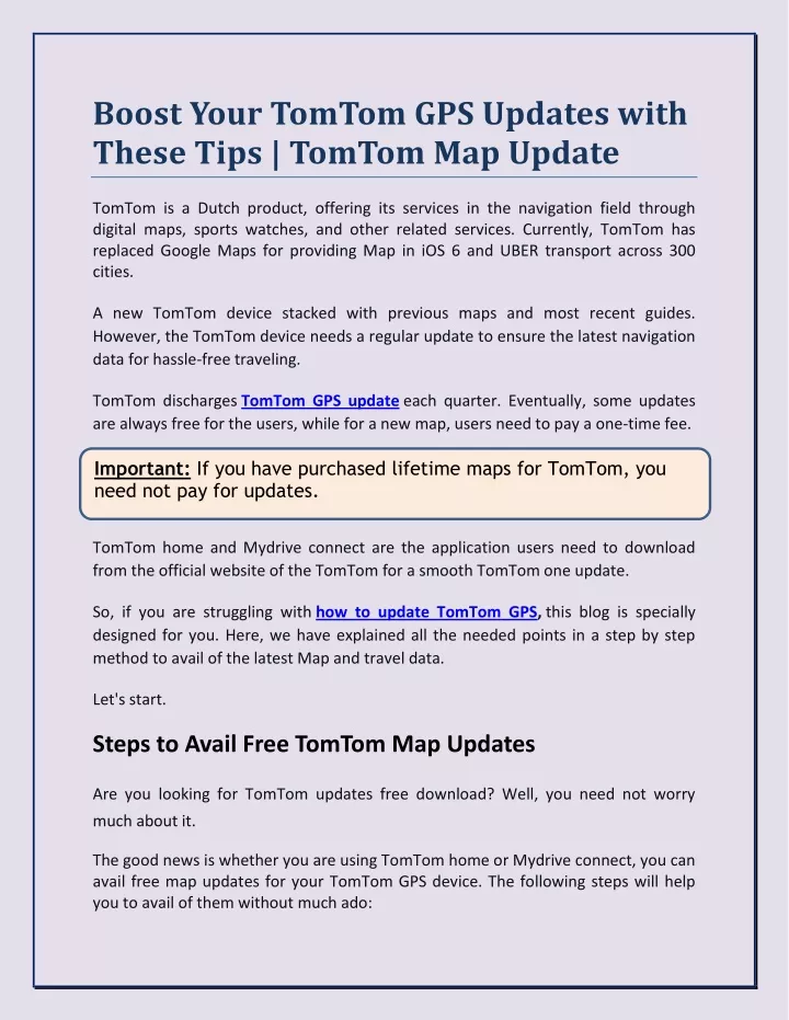 boost your tomtom gps updates with these tips