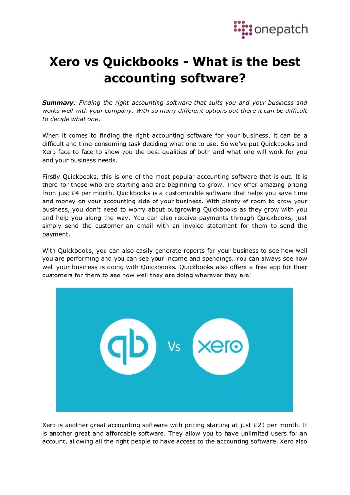 xero vs quickbooks what is the best accounting