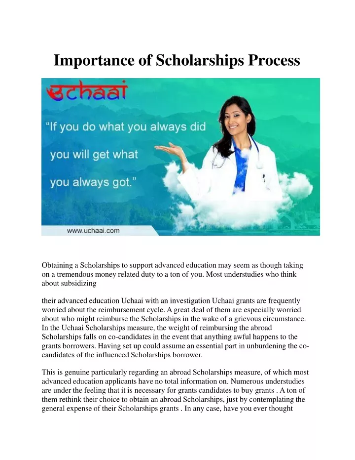 importance of scholarships process