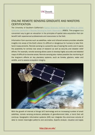 online remote sensing graduate and masters