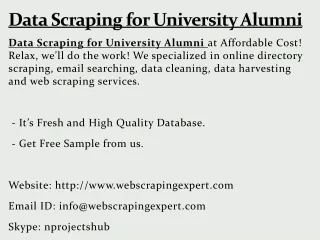 data scraping for university alumni