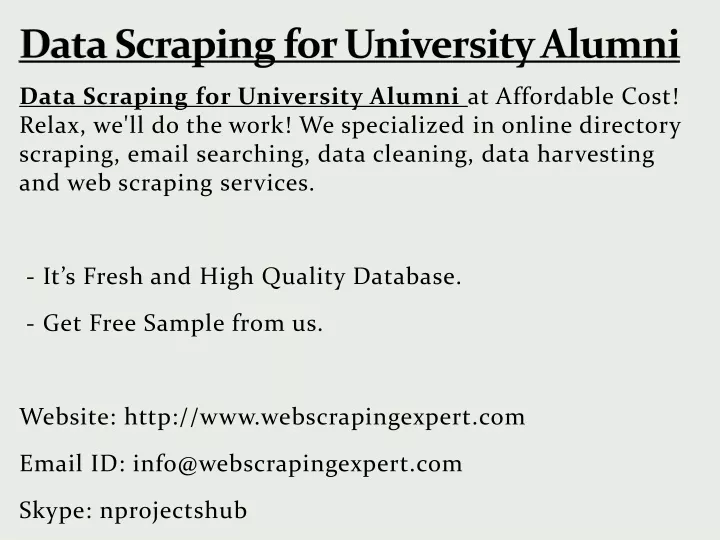 data scraping for university alumni