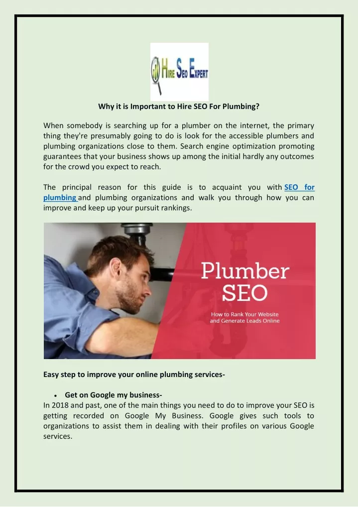 why it is important to hire seo for plumbing