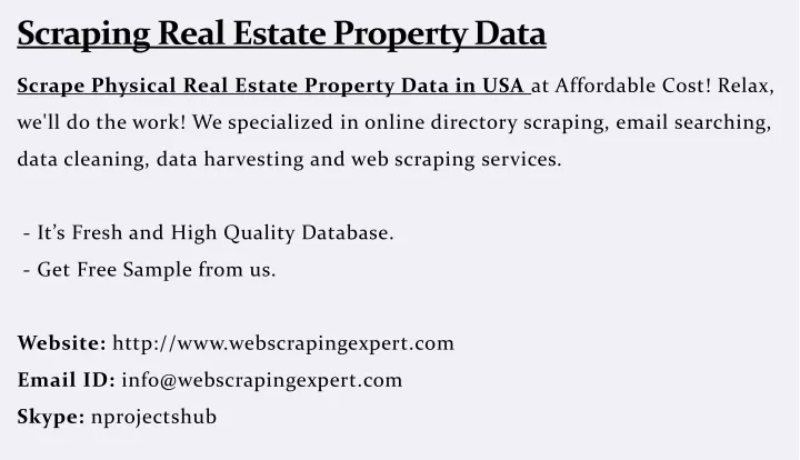scraping real estate property data