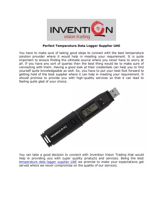 perfect temperature data logger supplier