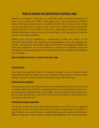 How to choose the best Home Inventory app