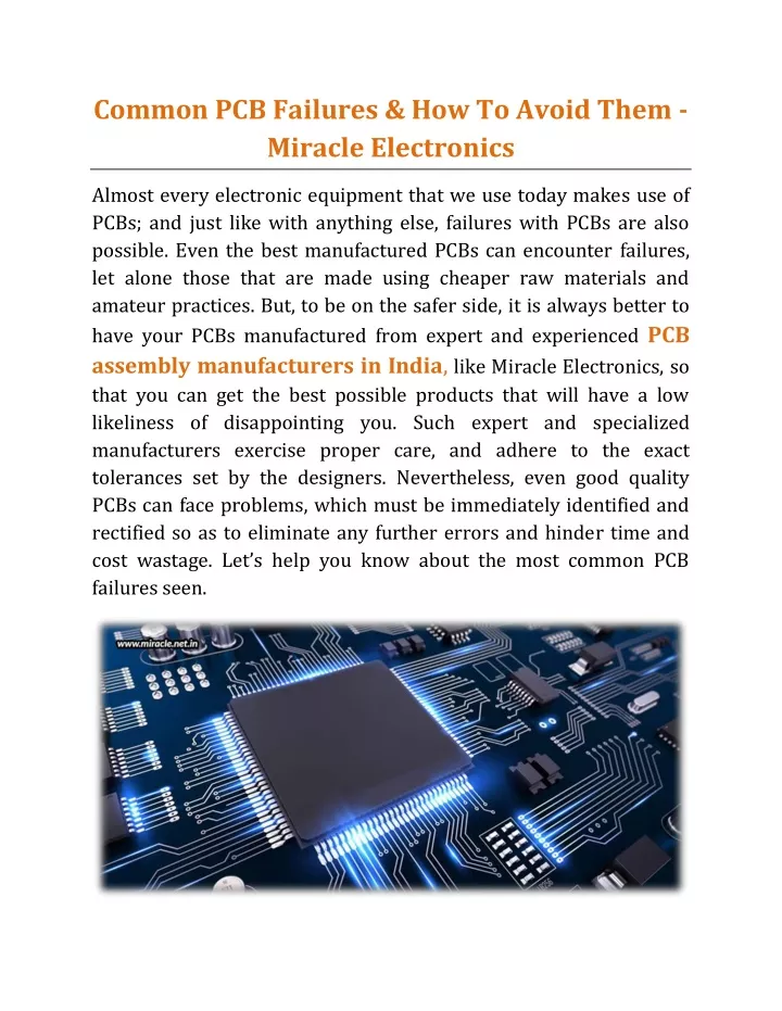 common pcb failures how to avoid them miracle