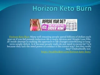 Horizon Keto Burn - Fat Burning Foods Which Help Your Diet