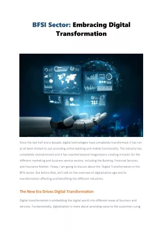 bfsi sector embracing digital transformation