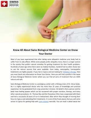 Know All About Swiss Biological Medicine Center on Know Your Doctor