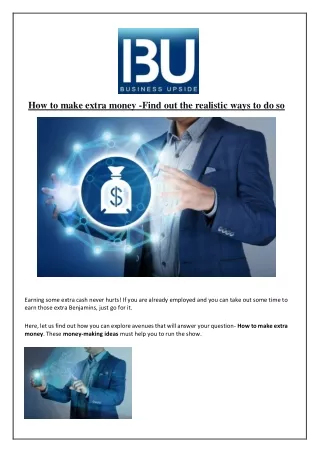 how to make extra money find out the realistic