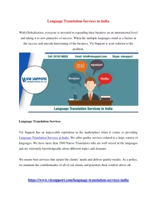 language translation services in india