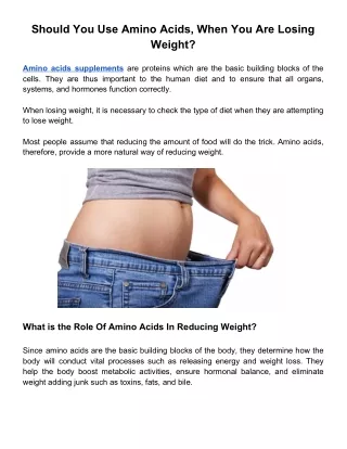 should you use amino acids when you are losing