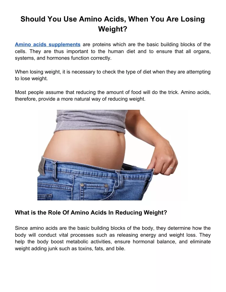 should you use amino acids when you are losing