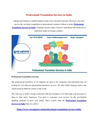 professional translation services in india