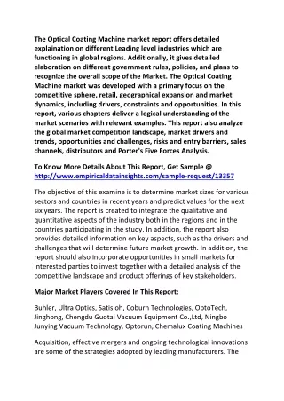 the optical coating machine market report offers