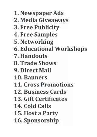 17 Offline Marketing Tips