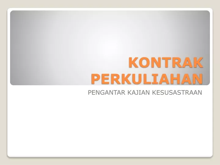 kontrak perkuliahan