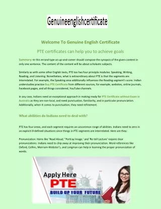 PTE certificates can help you to achieve goals