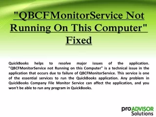 "QBCFMonitorService not Running on this Computer"- Fixed
