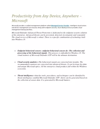 Productivity from Any Device, Anywhere – Microsoft