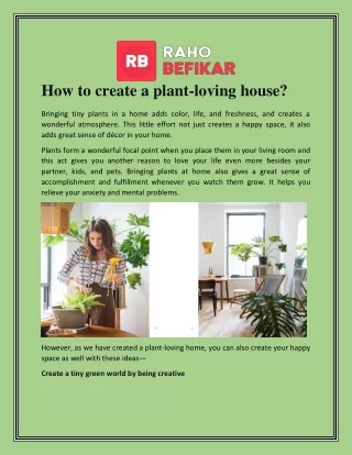 How to create a plant-loving house?