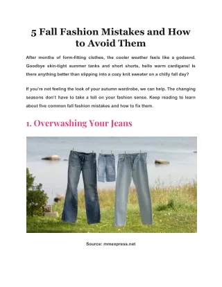 5 fall fashion mistakes and how to avoid them