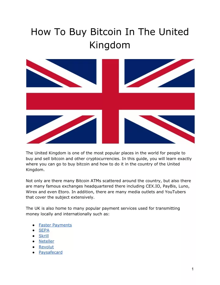 how to buy bitcoin in the united kingdom