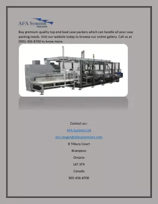 buy premium quality top end load case packers