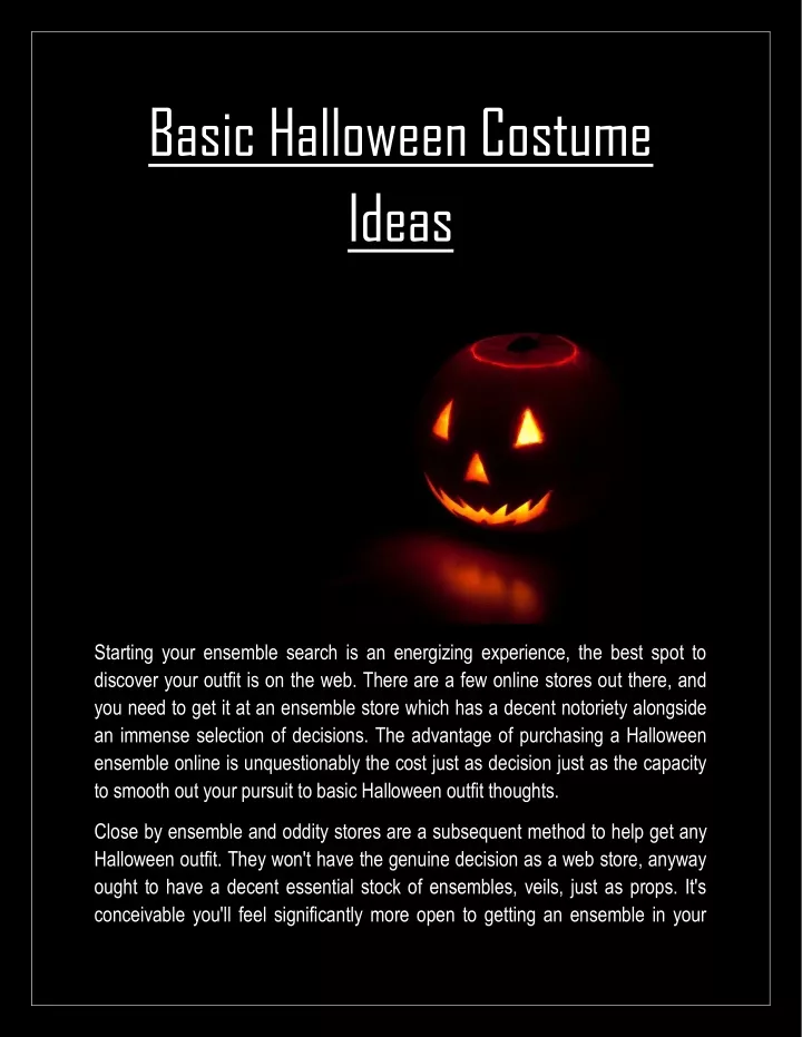 basic halloween costume ideas