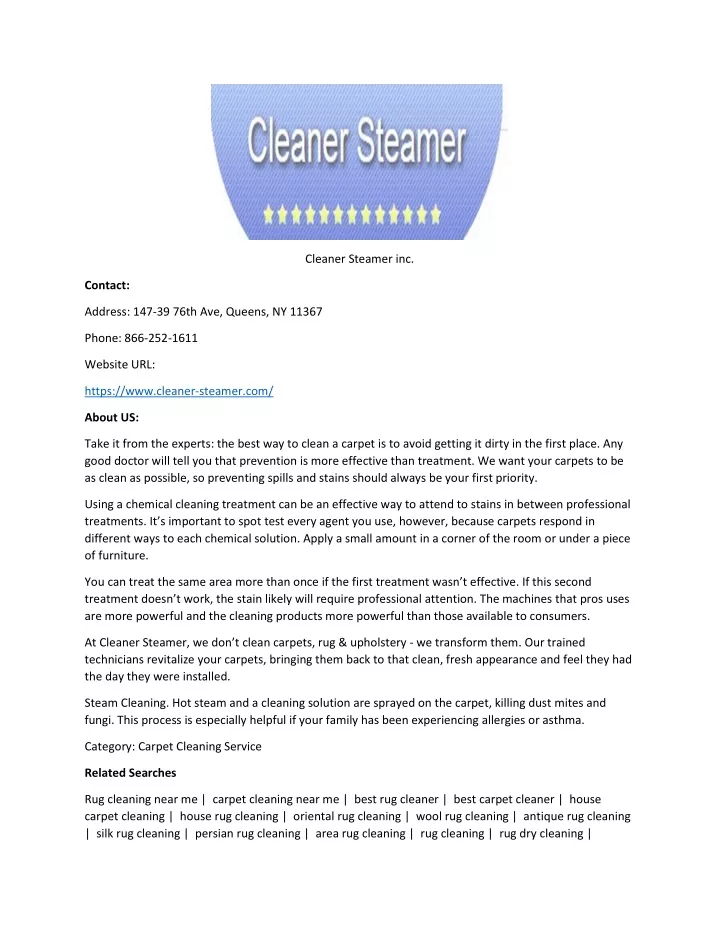 cleaner steamer inc