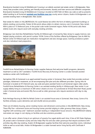 Useful Info About Avalon Assisted Living At Hillsborough, situated in Hillsborough, New Jersey.