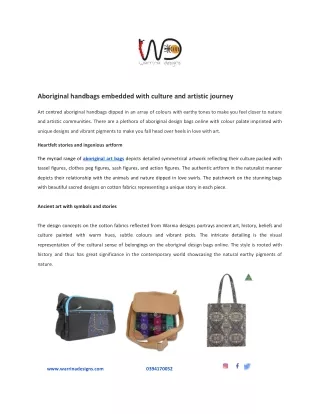 aboriginal handbags embedded with culture