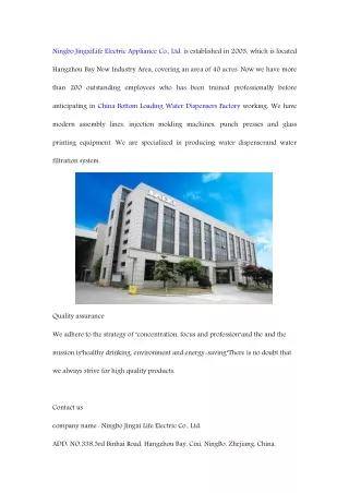 Ningbo Jingxi Life Electric Co., Ltd.