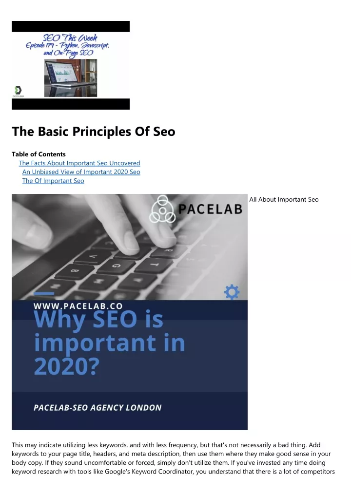 the basic principles of seo