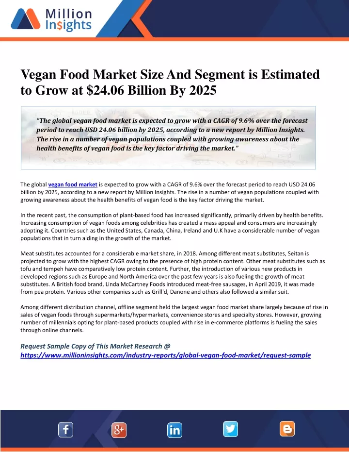 vegan food market size and segment is estimated