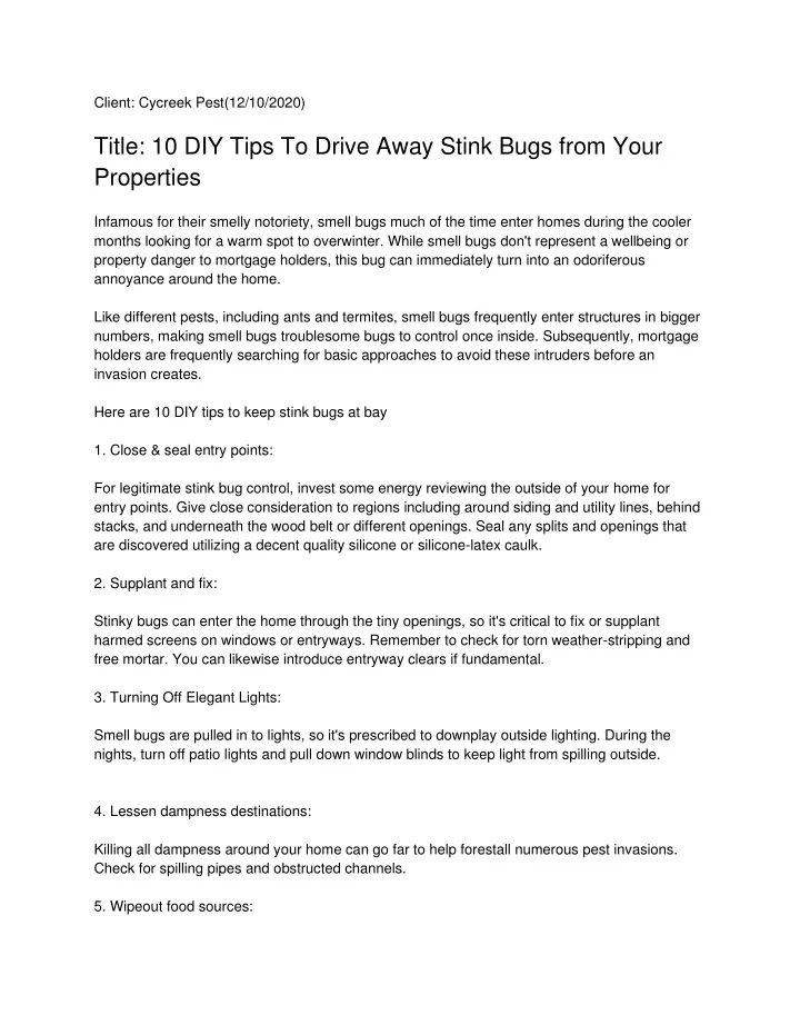 client cycreek pest 12 10 2020 title 10 diy tips