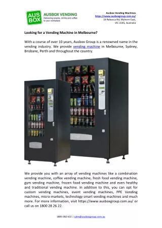 ausbox vending machines https www ausboxgroup