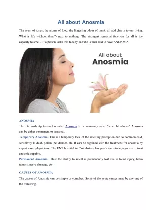 all about anosmia