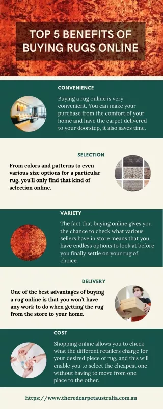 Top 5 Benefits of Buying Rugs Online - Infographic