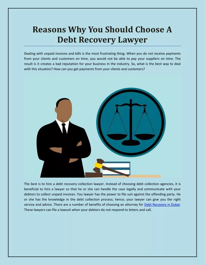 reasons why you should choose a debt recovery