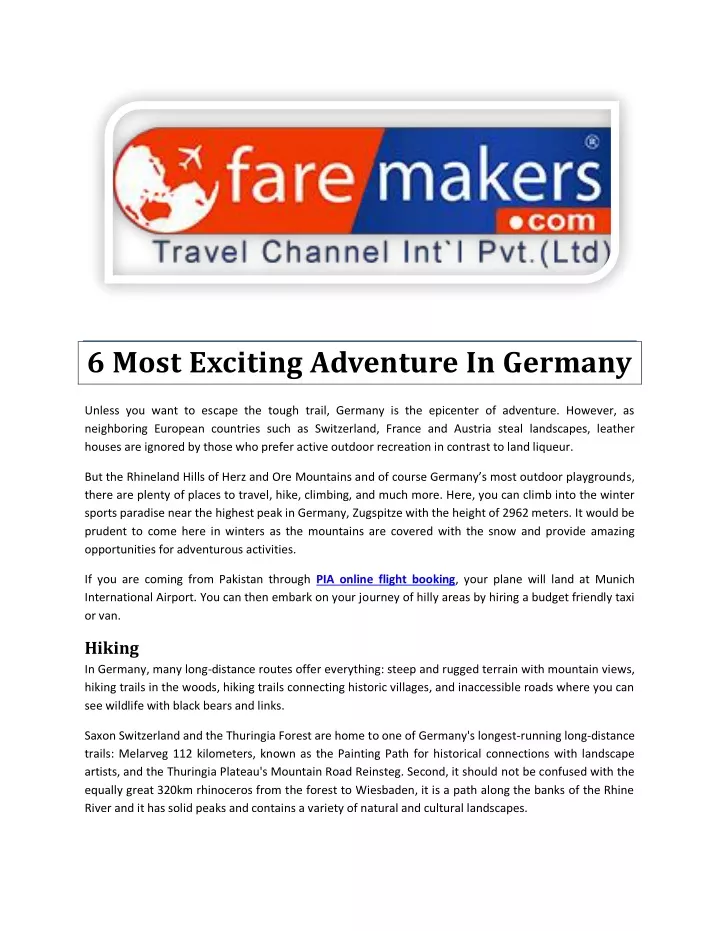6 most exciting adventure in germany