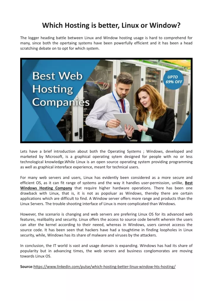 which hosting is better linux or window