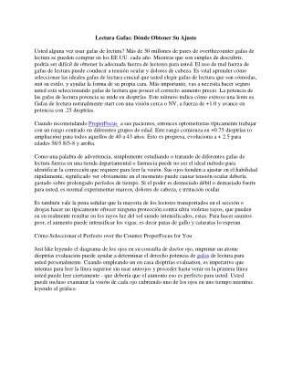lectura gafas d nde obtener su ajuste