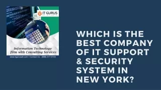 Which is the best company of IT Support & Security System in New York?