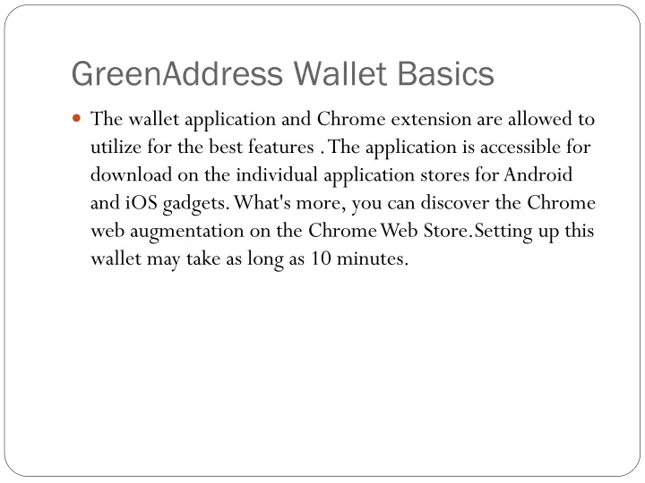 greenaddress wallet basics